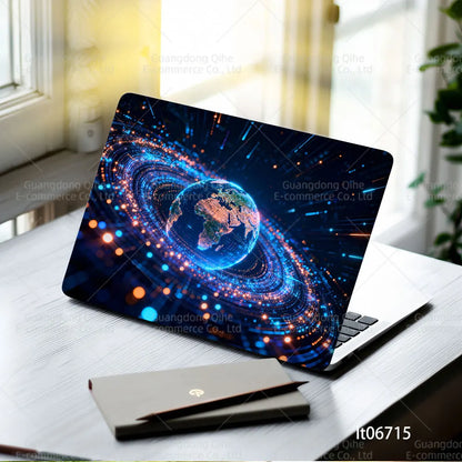 2PCS Galaxy Planet Laptop Skin Sticker, Space Black Hole Universe Design Decal Cover for Macbook HP Dell Lenovo 11-17 inch