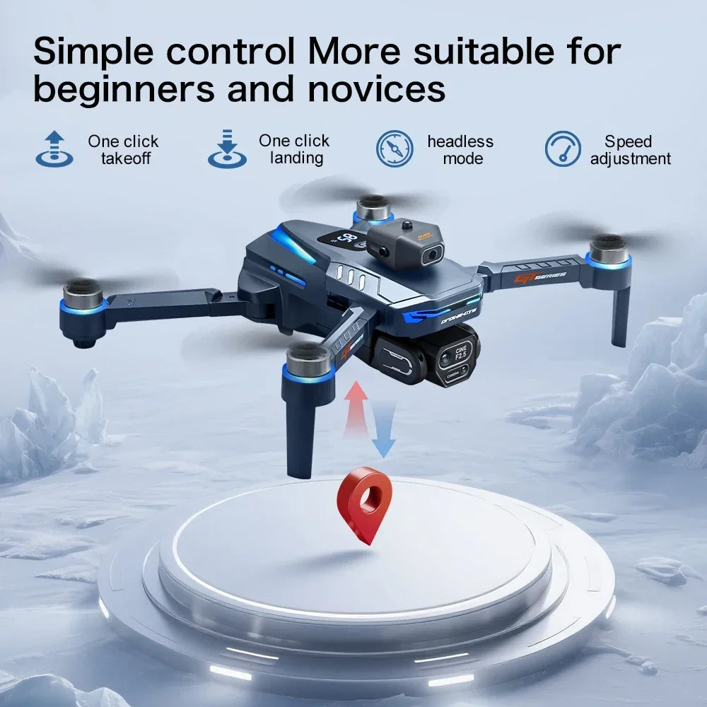 For Genuine GT8 Drone 4K Professional Dual Camera FPV GPS Brushless Motor Optical Flow Hovering Folding Quadcopter 4k 8K RC Dron
