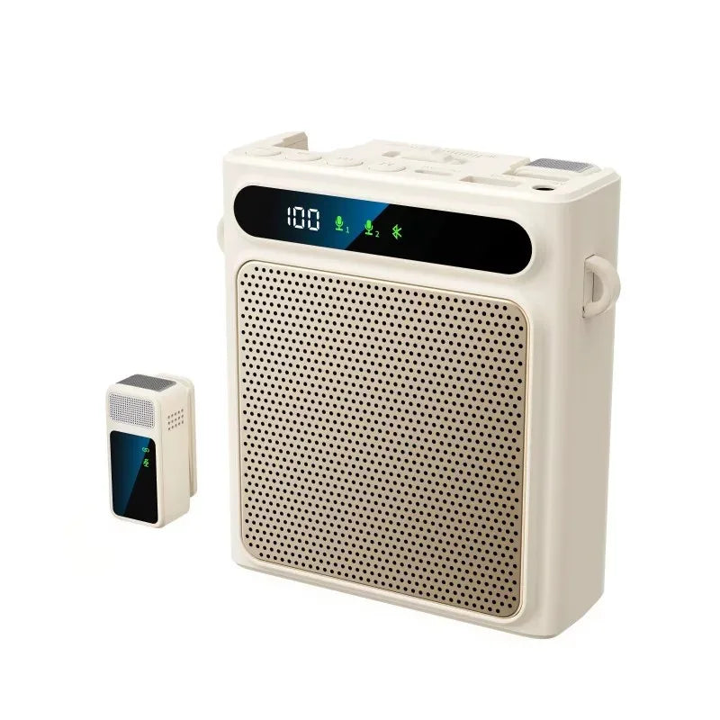 Portable Voice Amplifier for Teachers, Wireless Dual Clip Mic Bluetooth Speaker 2500mAh for Classroom Meetings Tours
