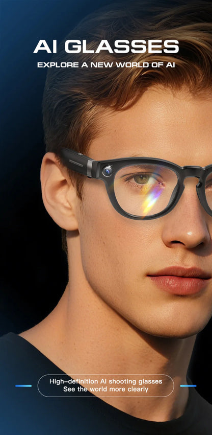 AI Shooting Smart Glasses Blue Tooth Call Automatic Color Changing Lenses Real Time Translation Music 4K Camera Men Women