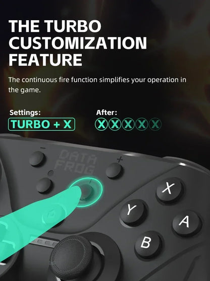 DATA FROG Lightweight Gaming Gamepad NFC Turbo Burst Function Dual Motor Vibration Controller For Switch OLED Lite