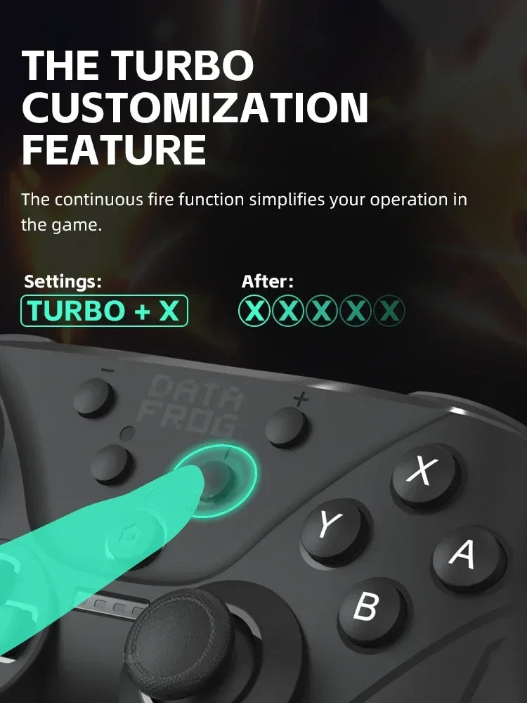 DATA FROG Lightweight Gaming Gamepad NFC Turbo Burst Function Dual Motor Vibration Controller For Switch OLED Lite