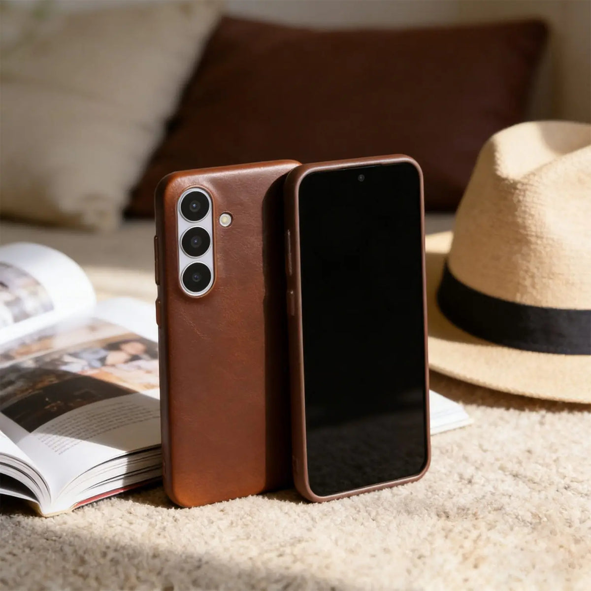 Retro for Samsung Galaxy S26 Ultra Case S25 S24 S23 S22 S21Luxury Genuine Leather Cases for Galaxy S26 Vintage Phone Back Cover