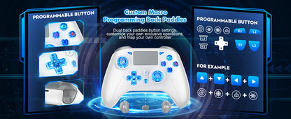 Game Controller For PlayStation 4/PS4 Pro/Slim/PS3/PC/IOS/Switch Wireless Gamepad,W/Turbo Dual Vibration 6-Axis Gyro 3.5mm Jack