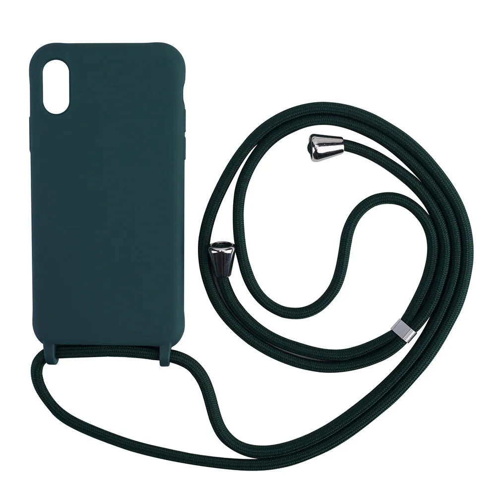 Strap Cord Silicone Phone Case For Samsung S22 S21 S23 S24 Ultra S20 FE S10 Plus Note 20 Plus Crossbody Necklace Lanyard Cover