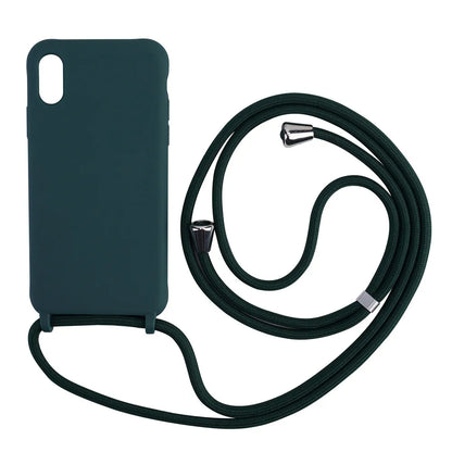Strap Cord Silicone Phone Case For Samsung S22 S21 S23 S24 Ultra S20 FE S10 Plus Note 20 Plus Crossbody Necklace Lanyard Cover