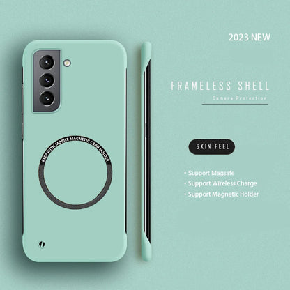 Hard PC Frameless Magnetic Phone Case For Samsung Galaxy S23 S22 S21 S20 FE Plus NOTE 20 S24 Ultra Magsafe Matte Thin Cover