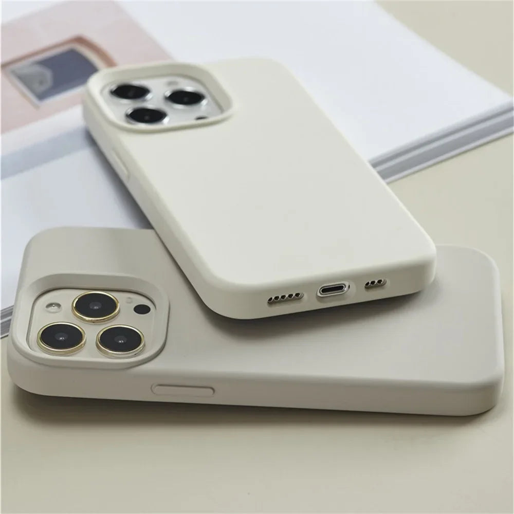 Original Liquid Silicone Cases For iPhone 15 14 11 13 12 Pro Max Mini XR X XS 8 7 Plus SE2020 Luxury Soft Case Phone Accessories