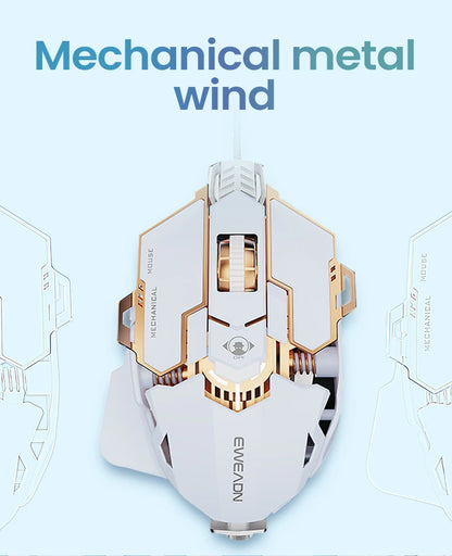 EWEADN G5 USB Wired Gaming Mouse Silent or audible optional, Buttons Macro Function Keys, for desktop, laptop, computer, school