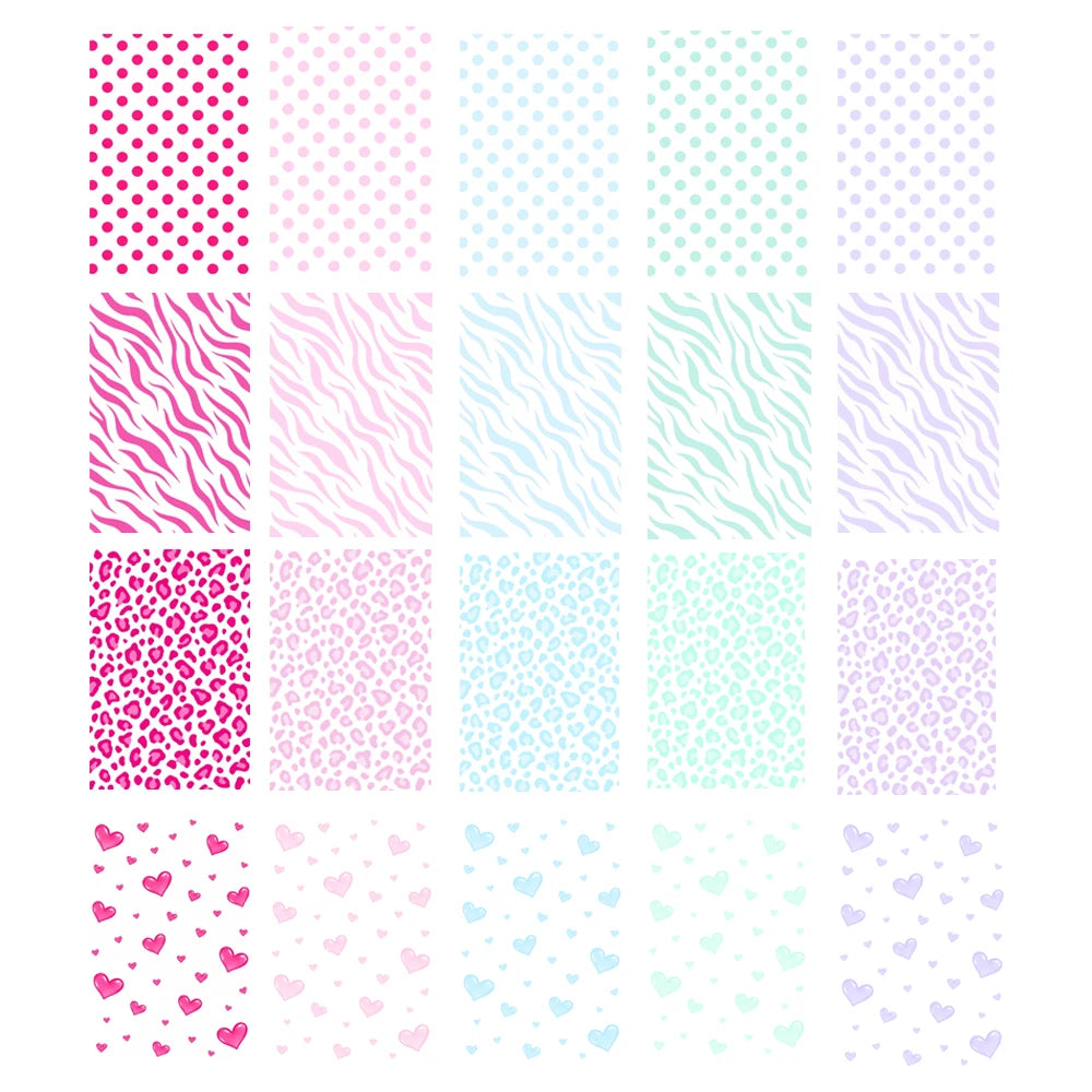 VORMIR 50pcs Zebra Leopard Texture 3D Transparent Phone Back Skins Decoration Stickers for Hydrogel Film Cutting Machine