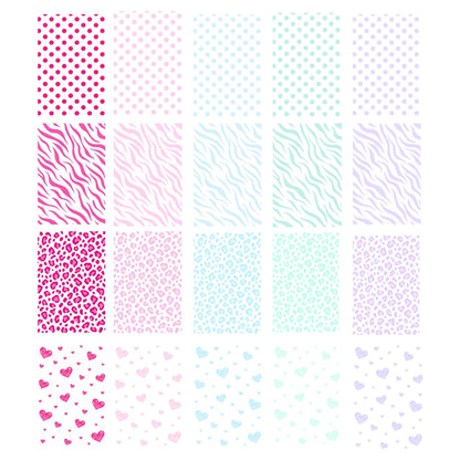 VORMIR 50pcs Zebra Leopard Texture 3D Transparent Phone Back Skins Decoration Stickers for Hydrogel Film Cutting Machine
