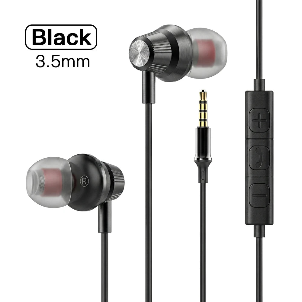 USB Type C Wired Earphones HiFi Stereo Surround 3.5mm in Ear Wired Headphones For Samsung Galaxy S26 S25 S24 Ultra Wired Earbuds