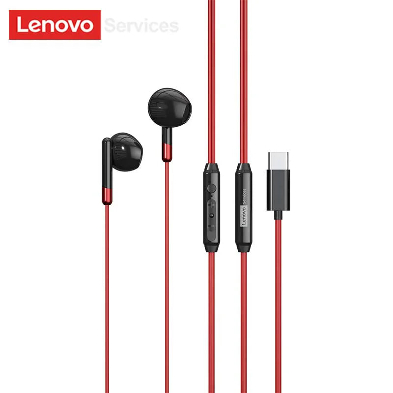 Lenovo Y106 3.5mm TypeC Wired Earphone With Microphone In Ear Wire-controlled Headset HiFi Sound Gaming Earbuds Low Latency New