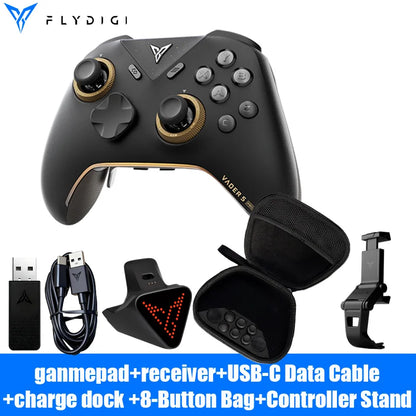 Flydigi Vader 5 Pro V2 Global Version Wireless Bluetooth Gamepad for PC NS Mobile + 2nd Gen Phone Holder | Phone User Optimized