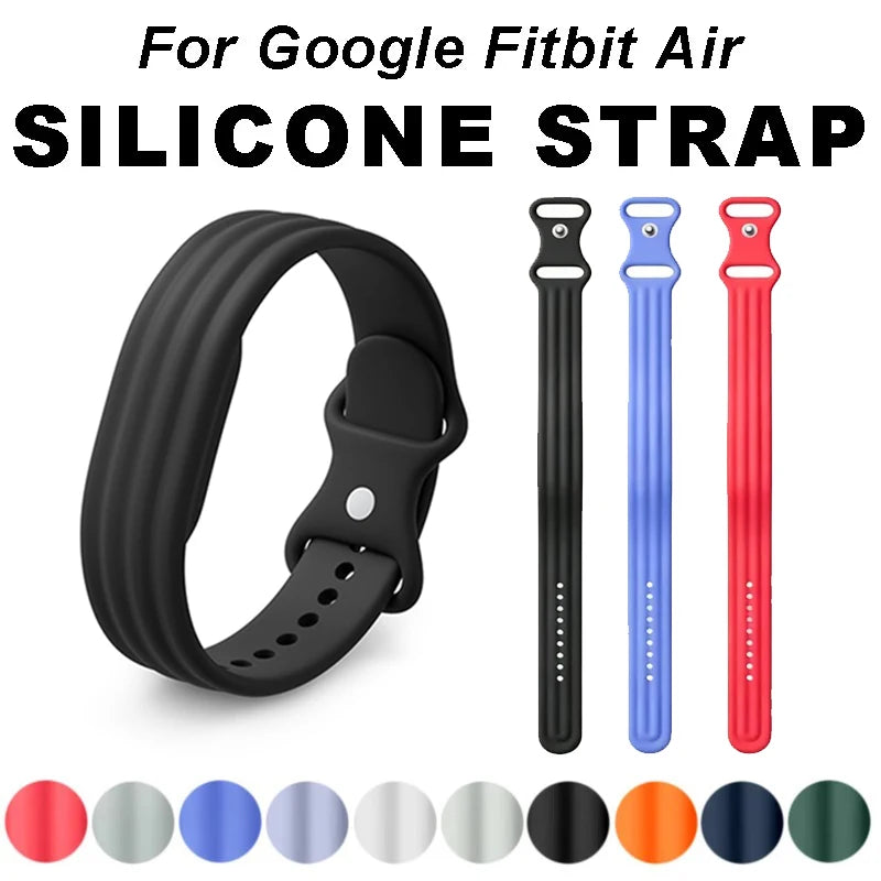 Silicone Loop Sports Watch Strap for Google Fitbit Air Rubber Bracelet Breathable Band Wristband Correa Replacement Accessories