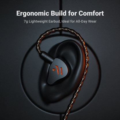 Fosi Audio IM4 Hifi Wired Earphones Open-Back Dynamic Drivers IEM Headphones For Music Monitoring Gaming Earbuds