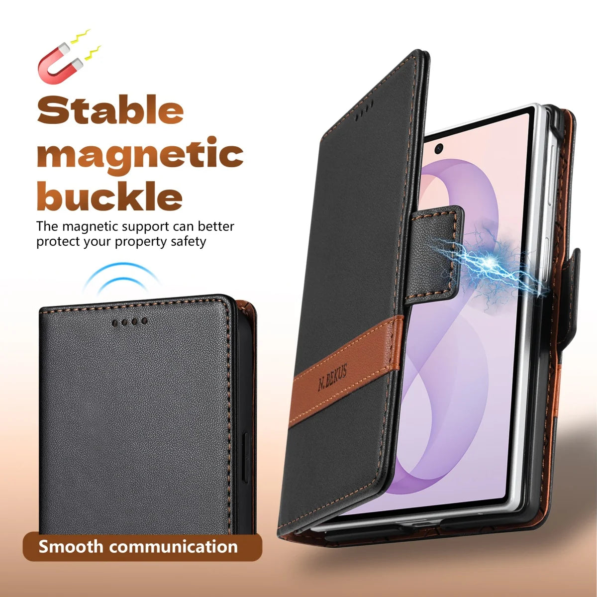 Business Luxury Leather RFID Wallet Card Solt Phone Case for Samsung Galaxy Z Fold8 Ultra Fold 4 5 6 7 8 Flip Protective Cover