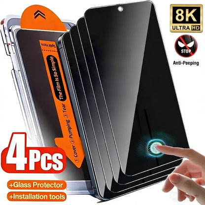 1-4pcs For Samsung S26 Ultra S26 Edge S26 S25 Ultra S25 Plus S25 Edge S24ultra S24 S22 Privacy Tempered Glass Fingerprint Unlock