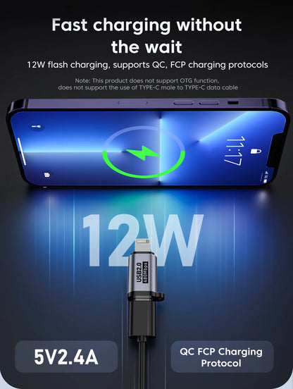 Micro USB To Type C Adapter Mini USB To USB C 480Mbps Fast Data Charging Connector USBC To Lightning Adapter For iphone Android