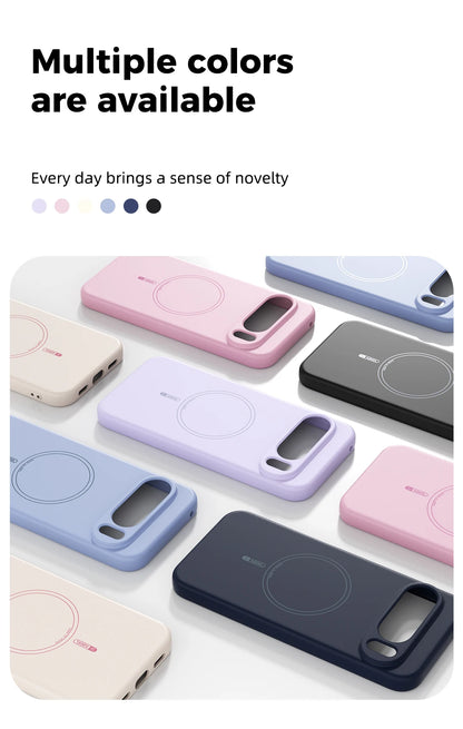 for Magsafe Magnetic Liquid Silicone Case for Google Pixel 11 10 Pro XL 10ProXL All Around Protect Wireless Charge Soft Cover