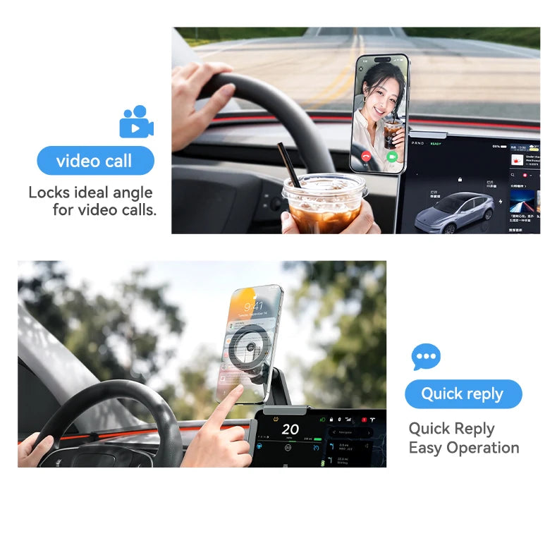 YZ Magnetic Car Phone Holder for Tesla Model YL Y 3  Car Display Screen Side 360 Degree Rotation Car Mount for all iPhone 17 18