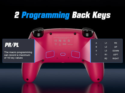 RGB Gamepad For Playstation 5/PS5 Pro/Slim/PC Wireless PS5 Controller 3D Game Joystick Dual Vibration Macro/Turbo Function