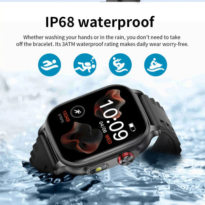 New1400mAh Large Battery Smart Watch 5ATM Waterproof LED Flashlight 100+ Sports Modes Heart Rate Fitness Tracker Men Smart Watch