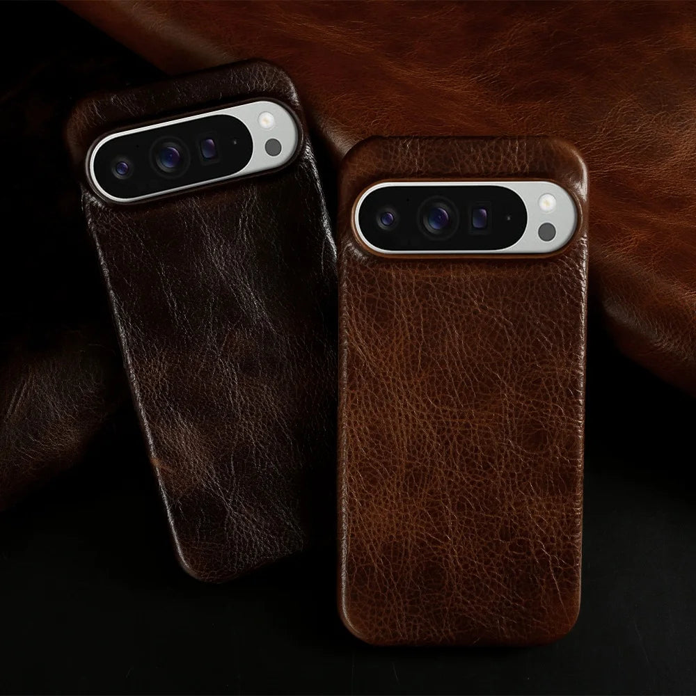 ZWW Genuine Leather Case for Google Pixel 10 Pro 9Pro 8Pro 6A 6Pro 7Pro Vintage Phone Cases Capa Back Coque Shell Carcasa