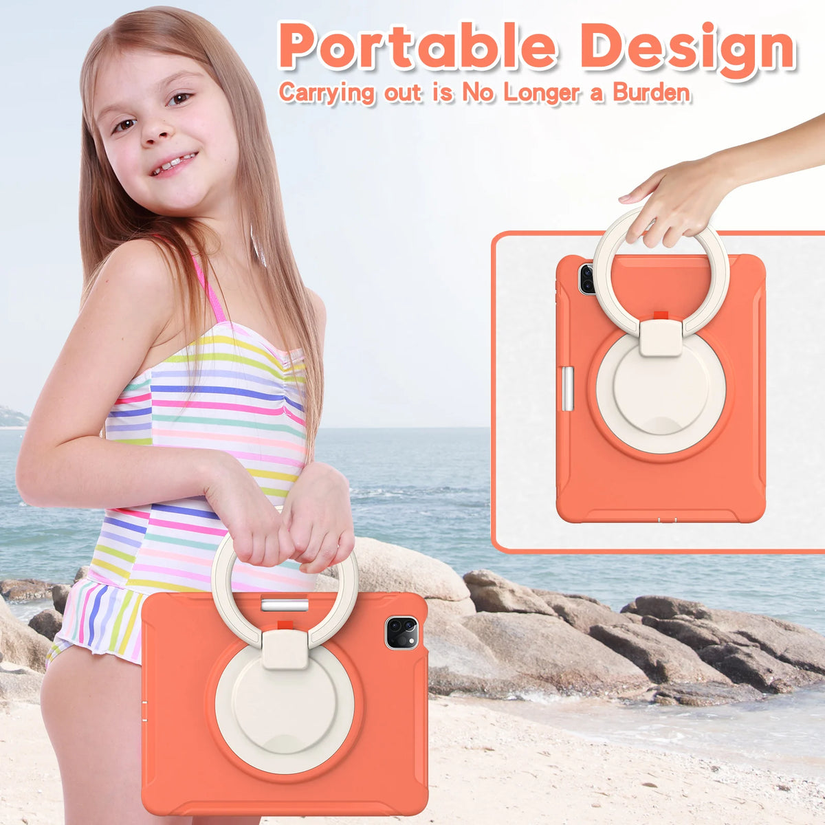 Stand Tablet Case For iPad 2025 Pro 13 11 Mini Air 3 4 5 6 7 8 9 10th 11th Generation 10.9 12.9 inch Handle Shockproof Cover