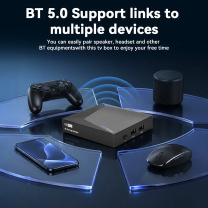 We2USat K3 PRO Smart Android TV Box 6K HDR Build in WiFi-6 2.4GHz/5GHz BT 5.0 4GB+32GB Streaming Media Player PK Vseebox V5 PRO