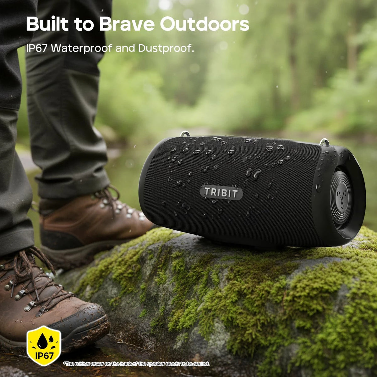 Tribit StormBox Lava 80W Bluetooth Speaker Portable Wireless Speaker IP67 24H Playtime Deep Bass XBass TWS Pairing Outdoor Party