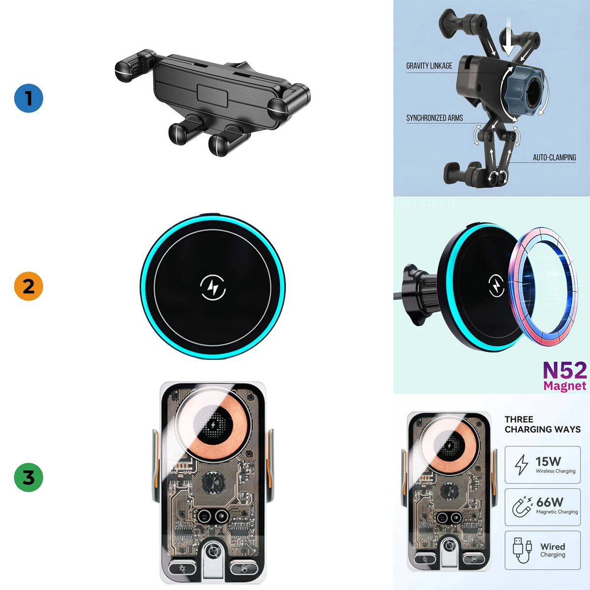 For Audi A5 S5 RS5 2025 2026 2027 Car Phone Holder Screen Fixed Clip Wireless Charger Phone Mount Qi Car Phone Charger Mounts