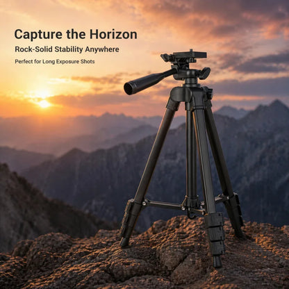 Camera Tripod Aluminum Professional Tripod Stand with Phone Mount Carry Bag for Camera Phone Photography