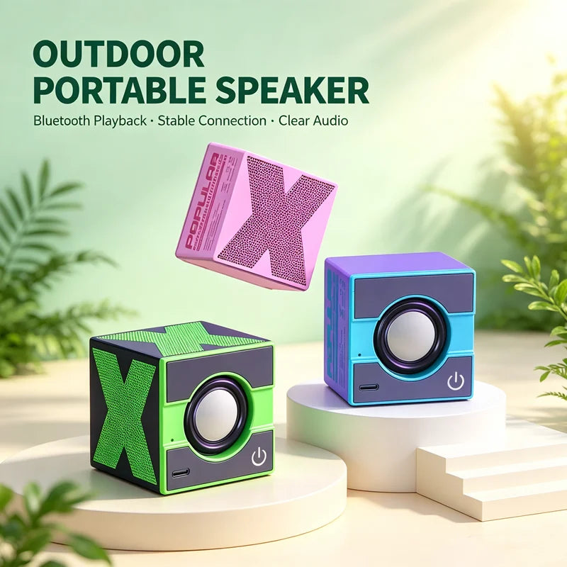 Mini Bluetooth Speaker Wireless Loudspeaker Crack LED SD Card USB Subwoofer Portable MP3 Music Sound Column for PC Mobile Phone