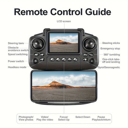2026 Upgraded E88 PRO MAX Foldable Drone with Dual Cameras, 8K Screen Remote Control, Extra Batteries, One Key Return, Portable RC Quadcopter for Adult Beginners, Black Friday Christmas Holiday Gift