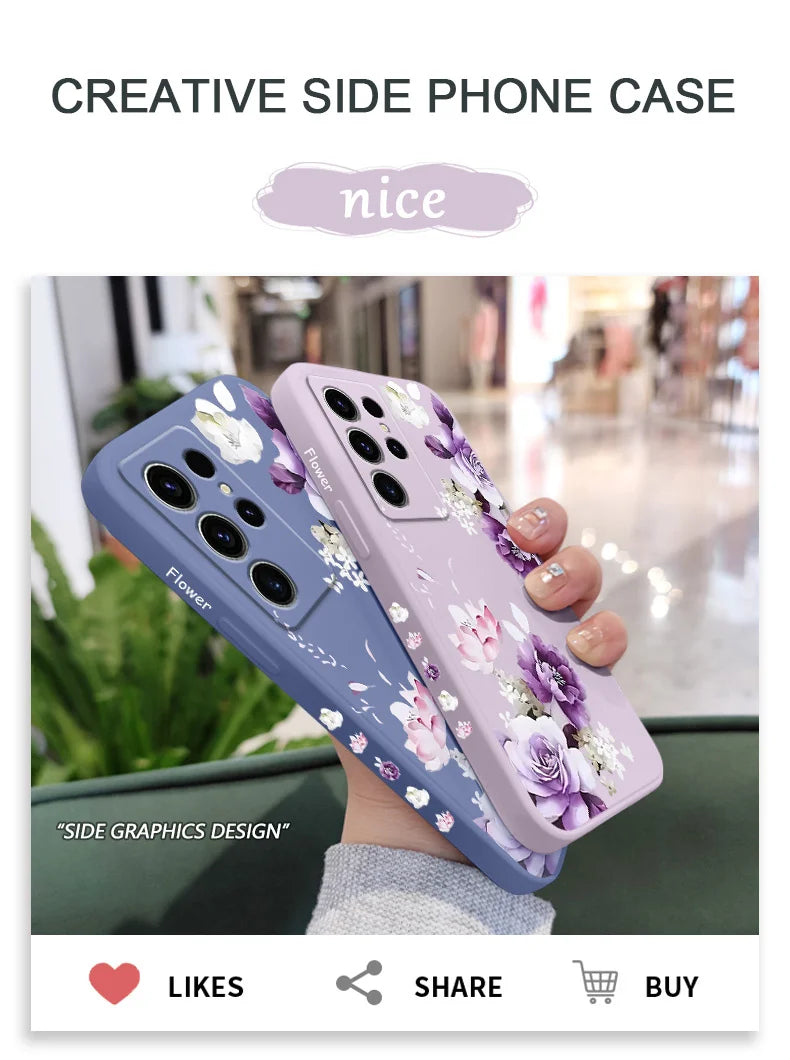 Beautiful Peony Phone Case For Samsung Galaxy S25FE S24 S23 S22 S21 S20 S10 S10E Ultra Plus FE Note 20 Ultra 10 Plus Cover