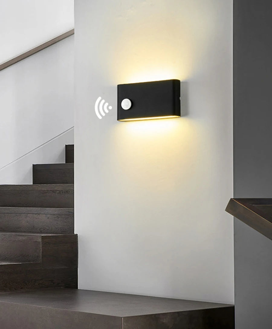 Outdoor Waterproof Wall Lamp Sensor Wall Lamp Human Body Sensor Wall Lights Aluminum Induction Porch Lamp Courtyard Lamp Fixture
