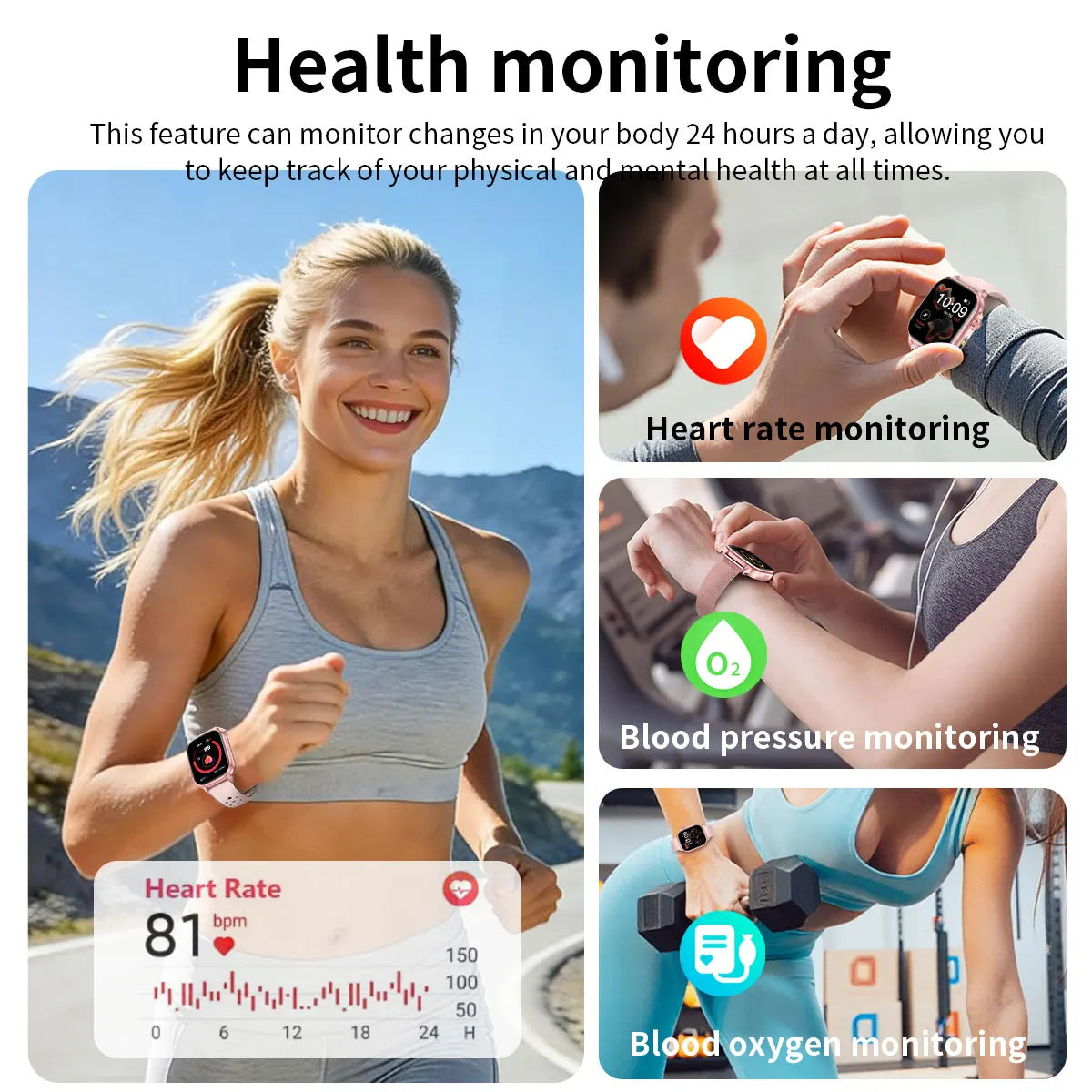 New1400mAh Large Battery Smart Watch 5ATM Waterproof LED Flashlight 100+ Sports Modes Heart Rate Fitness Tracker Men Smart Watch