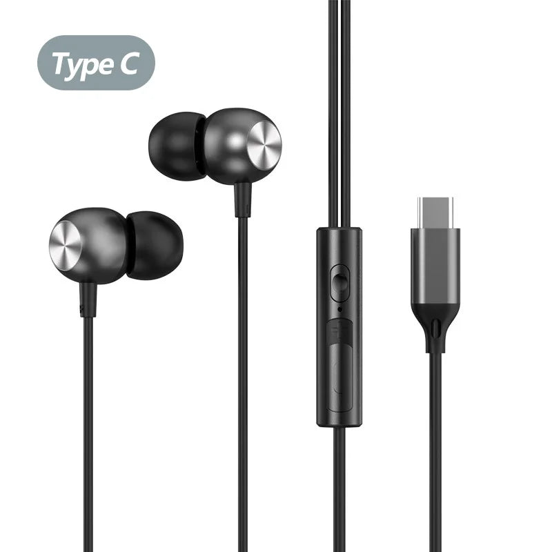 Wired Headphones For Apple iPhone 15 16 E Pro Max Plus iPad USB C In-Ear Earphones HiFi Surround Sound Music Type C Wired Earbud