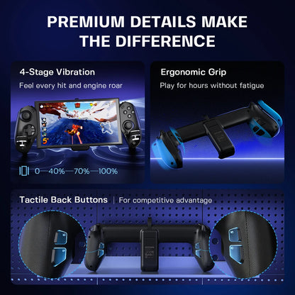 ECHTPower Wired Switch 2 Controller, Hall Effect No Drift, 9-Axis Gyro, Native C Button, 4 Programmable Back Buttons, Adjustable Kickstand, Game Card Slots, RGB Indicator