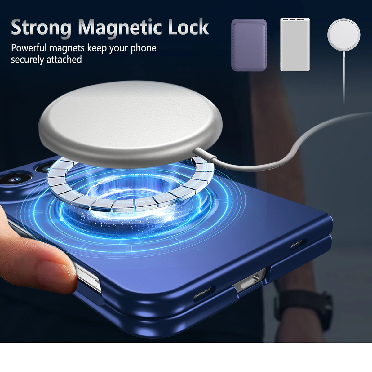 Luxury for Magsafe Wireless Charging Rotating Magnetic Stand Phone Case for IPhone Duo 18 Fold Lens Protector Shockproof Cover