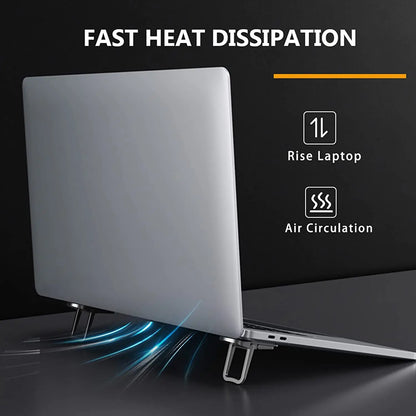 Adjustable Folding Laptop Stand Mini Legs Ultra-thin Portable Support Cooling Holder Invisible Bracket For Macbook Lenovo Laptop