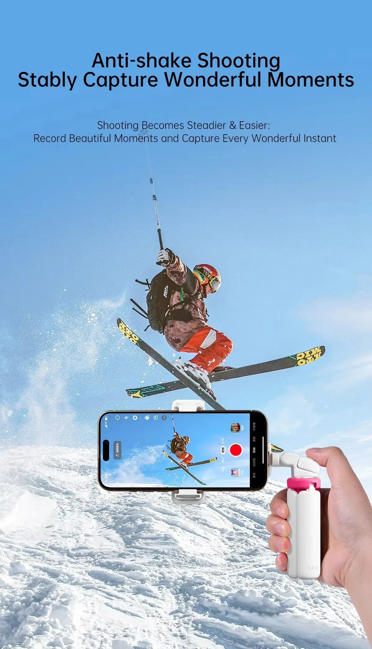 Wireless Foldable Selfie Stick & Phone Stand - 4-in-1 Mini Aluminum Alloy Gimbal Holder, Compact Design for Travel & Smartphones