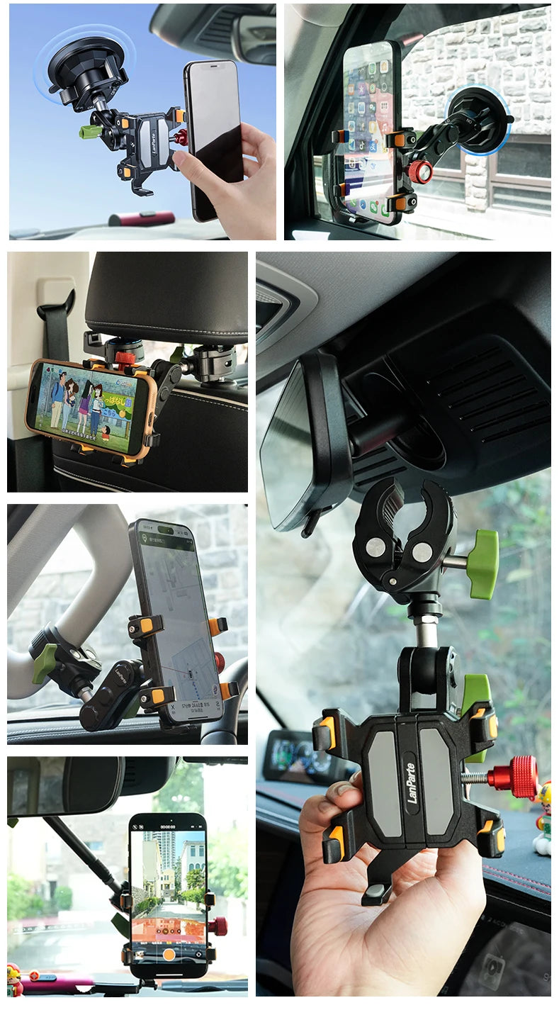 LanParte Universal Car Mount Phone Holder for Dashboard Windshield with Suction Cup Base for iPhone, Samsung, Google, More Phone