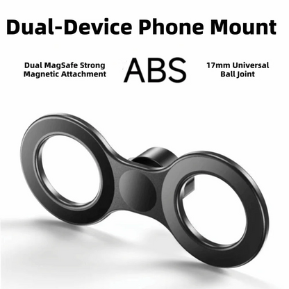 Dual Head Dual Position Phone Mount 17mm Ball Head Strong Magnetic Car Navigation Holder Adjustable Durable Car Phone Holder