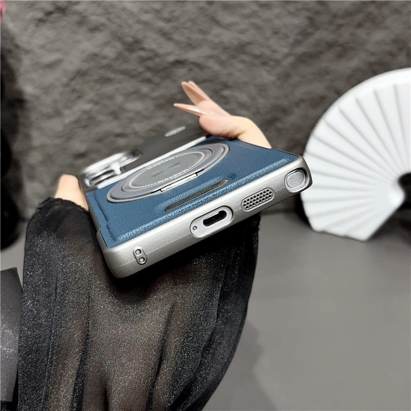 360 Rotating Bracket Hard PC Phone Case For Magsafe Samsung S26 S25 S24 S23 S22 Ultra Plus Magnetic Stand Holder Frameless Cover