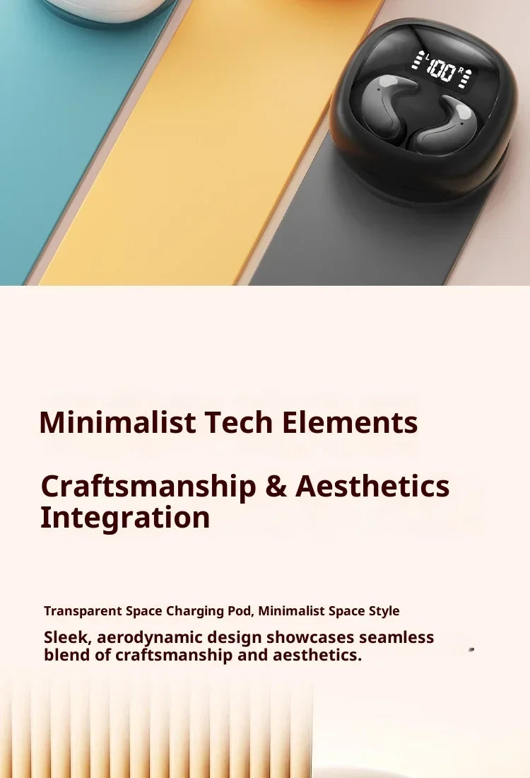 Wireless In-Ear Bluetooth 5.3 Earphones High Sleepy Quality Wireless Earbuds with Long Battery Life Mini Digital Display Video