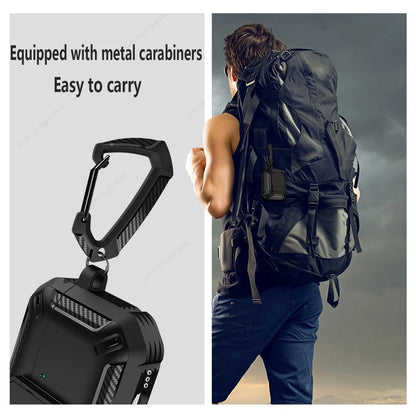 Security Lock Case For AirPods 4 4th Gen Cover TPU PC Protective Cases For Apple AirPods 5 Fundas Earphone Accessories With Hook