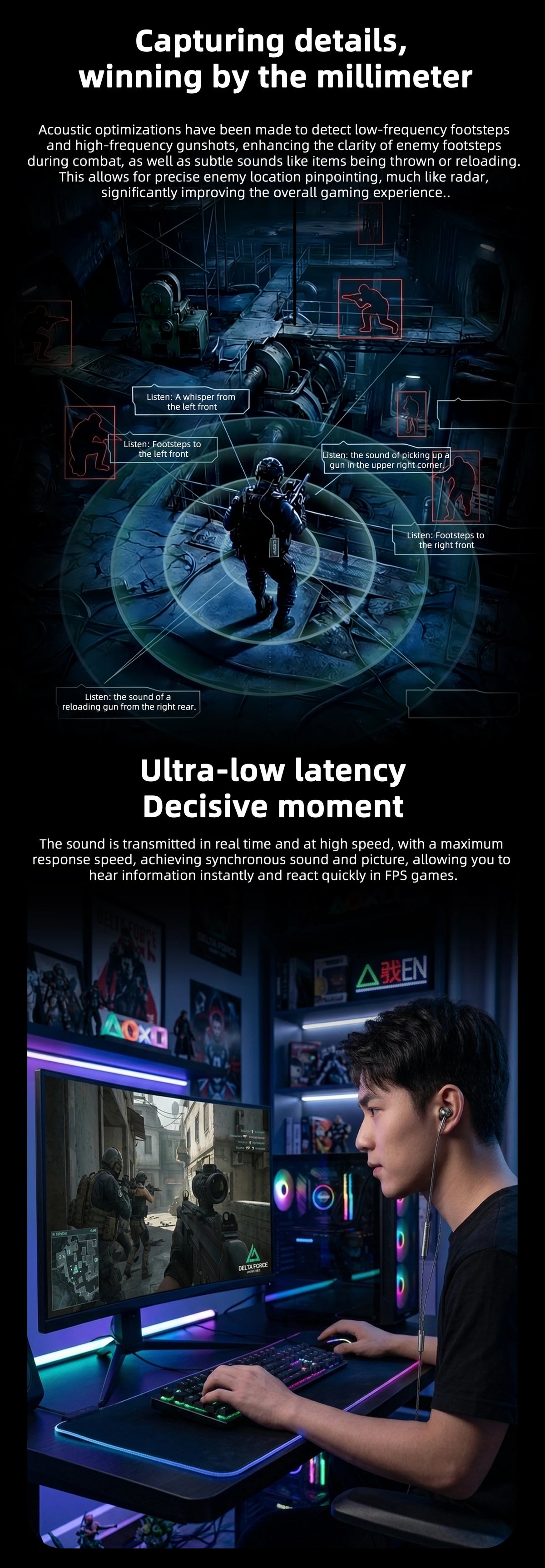 KEYSION Type-C HiFi Game In-Earphone EQ Adjustment 32bit/384kHz DAC Hardware Decoding Heaphone USBC Phone Wired Headset with Mic