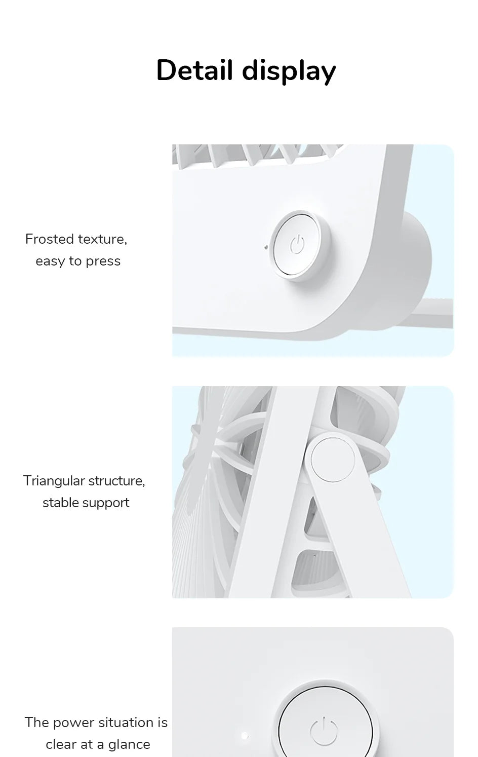 JISULIFE Portable Small Desk Fan Ultra Quiet Table Fan USB Rechargeable  Cooling Fan With 4 Speed Powerful Wind Offices Fan